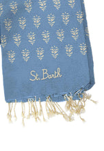 Carica l&#39;immagine nel visualizzatore di Gallery, Mc2 Saint Barth Telo Mare Foutas Azzurro Stampa Fiori Dimansioni: 1 x 2 m