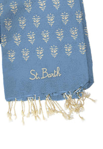 Mc2 Saint Barth Telo Mare Foutas Azzurro Stampa Fiori Dimansioni: 1 x 2 m
