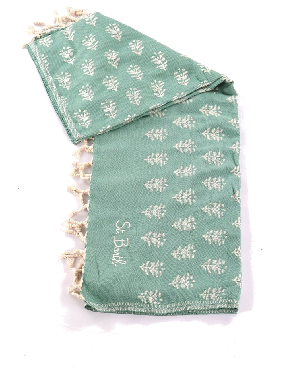 Mc2 Saint Barth Telo Mare Foutas Verde Stampa Fiori Dimansioni: 1 x 2 m