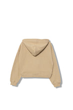 Carica l&#39;immagine nel visualizzatore di Gallery, Calvin Klein Jeans Felpa Cropped Beige con Cappuccio per Bambina