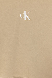 Calvin Klein Jeans Felpa Cropped Beige con Cappuccio per Bambina