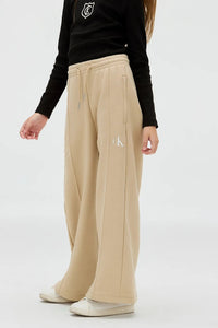 Calvin Klein Jeans Pantalone Tuta in Cotone a Gamba Larga