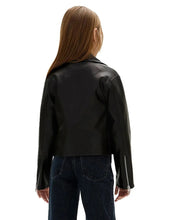 Carica l&#39;immagine nel visualizzatore di Gallery, Calvin Klein JEANS Giubbotto Giacca Biker Nera In Ecopelle