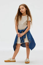 Carica l&#39;immagine nel visualizzatore di Gallery, Calvin Klein Jeans T-Shirt a Righe Beige in Cotone