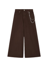 Carica l'immagine nel visualizzatore di Gallery, LIU JO Pantaloni Wide Leg Marroni con Catena Decorativa