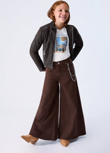Carica l'immagine nel visualizzatore di Gallery, LIU JO Pantaloni Wide Leg Marroni con Catena Decorativa