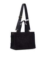 Carica l'immagine nel visualizzatore di Gallery, LIU JO Borsa Tote Piccola in Teddy Nera con Logo in Rilievo