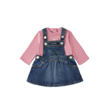 Carica l'immagine nel visualizzatore di Gallery, ROY ROGER'S Completo Salopette Denim e T-shirt Rosa Neonata