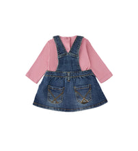 Carica l'immagine nel visualizzatore di Gallery, ROY ROGER'S Completo Salopette Denim e T-shirt Rosa Neonata
