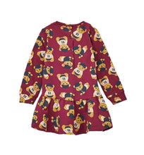 Carica l'immagine nel visualizzatore di Gallery, SARABANDA Abito Bambina Bordeaux Felpa Stretch Orsetti