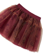 Load image into Gallery viewer, SARABANDA Gonna in Tulle Bordeaux Bambina con Stampa Orsetti 5 Anni