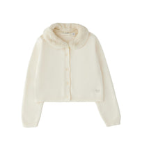Carica l'immagine nel visualizzatore di Gallery, SARABANDA Cardigan Bambina con Colletto Staccabile in Pelliccia