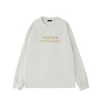 Carica l'immagine nel visualizzatore di Gallery, SARABANDA T-Shirt Bianca Bambino Manica Lunga Inspire The Future