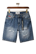 Load image into Gallery viewer, ICON Bermuda Denim Blu con Stampa sul Dietro Bambino e Ragazzo - Junior &amp; Co.it