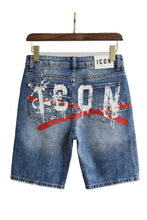 Load image into Gallery viewer, ICON Bermuda Denim Blu con Stampa sul Dietro Bambino e Ragazzo - Junior &amp; Co.it