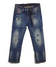 Load image into Gallery viewer, Jeans ICON Slim Fit con Strappi e Effetto Consumato - Blu Denim - Junior &amp; Co.it
