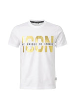 Load image into Gallery viewer, ICON T-Shirt Bianca Scritta Oro Bambino e Ragazzo - Junior &amp; Co.it