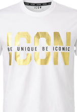 Load image into Gallery viewer, ICON T-Shirt Bianca Scritta Oro Bambino e Ragazzo - Junior &amp; Co.it
