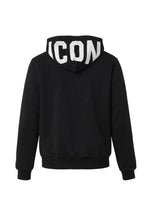 Load image into Gallery viewer, ICON Felpa Nera con Cappuccio e Zip Bambino e Ragazzo - Junior &amp; Co.it