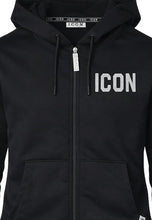 Load image into Gallery viewer, ICON Felpa Nera con Cappuccio e Zip Bambino e Ragazzo - Junior &amp; Co.it