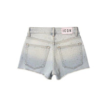 Carica l'immagine nel visualizzatore di Gallery, ICON Shorts Denim Chiaro con Strass Bambina e Ragazza - Junior &amp; Co.it
