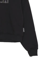 Load image into Gallery viewer, Felpa Cropped con Cappuccio ICON Logo in Strass - Nero - Junior &amp; Co.it