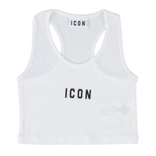 Load image into Gallery viewer, ICON Top Bianco a Costine Bambina e Ragazza - Junior &amp; Co.it