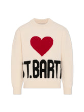 Carica l&#39;immagine nel visualizzatore di Gallery, Mc2 Saint Barth Maglia Panna Kyla con Jacquard Cuore St. Barth