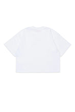 Carica l'immagine nel visualizzatore di Gallery, DIESEL T-Shirt Boxy in Jersey Biacno con Logo Oval D per Bambine e Ragazze - Junior &amp; Co.it