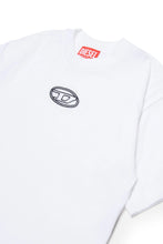 Carica l'immagine nel visualizzatore di Gallery, DIESEL T-Shirt Boxy in Jersey Biacno con Logo Oval D per Bambine e Ragazze - Junior &amp; Co.it