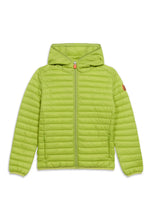 Load image into Gallery viewer, SAVE THE DUCK Giubbino Verde Lime con Cappuccio per Bambini e Ragazzi Huey - Junior &amp; Co.it