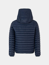 Load image into Gallery viewer, SAVE THE DUCk Giubbino Blu Lime con Cappuccio per Bambini e Ragazzi Huey