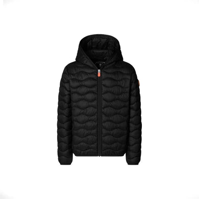 Save The Duck Giubbotto Piumino Animal Free Bambino Baz Nero Trapuntatura a Onda