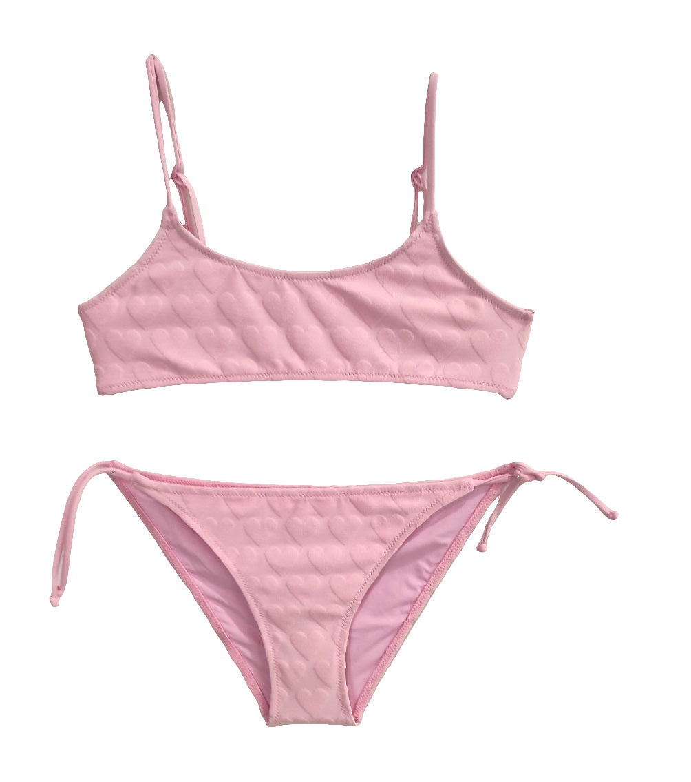 Mc2 Saint Barth Costume Bikini 2 Pezzi Jaiden Rosa con Cuoricini a Rilievo