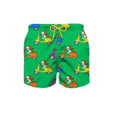 Costume boxer,Saint Barth,  Verde Stampa Snoopy Vespa