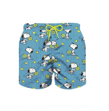 Load image into Gallery viewer, MC SAINT BARTH  Costume Boxer Jean a Righe Bianche e Azzurre Stampa Snoopy Tennis - Junior &amp; Co.it