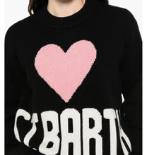 Load image into Gallery viewer, MC2 SAINT BARTH Maglia Kyla Nera con Jacquard Cuore St. Barth