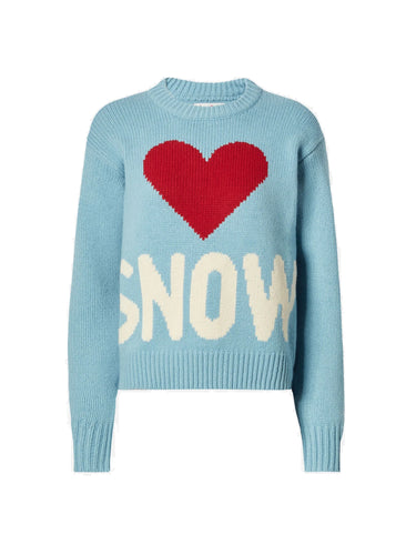 Mc2 Saint Barth Maglia Azzurra Kyla con Jaquard Cuore Snow