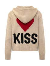 Carica l'immagine nel visualizzatore di Gallery, MC2 SAINT BARTH Maglia con cappuccio Kyla beige con intarsio Kiss