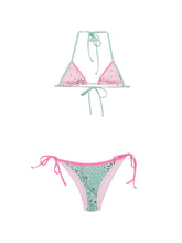 Carica l'immagine nel visualizzatore di Gallery, MC2 SAINT BARTH Costume Bikini 2 Pezzi Stampa Bandana Rosa e Verde - Junior &amp; Co.it