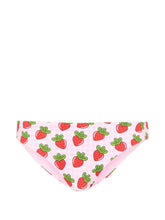 Carica l'immagine nel visualizzatore di Gallery, MC2 SAINT BARTH Costume Slip da Bambina a Quadretti Rosa con Stampa Fragole e Fiocco sul Dietro - Junior &amp; Co.it