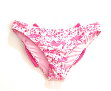 Mc2 Saint Barth Costume Slip Rosa con Stampa e Fiocco Fucsia