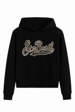 Carica l&#39;immagine nel visualizzatore di Gallery, Mc2 Saint Barth Felpa Mindy Nera con Cappuccio e Logo St. Barth Leopardato