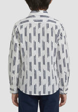 Carica l'immagine nel visualizzatore di Gallery, ANTONY MORATO Camicia per Bambini e Ragazzi Bianca Regular Fit in Cotone Soft Touch con Fantasia Blu