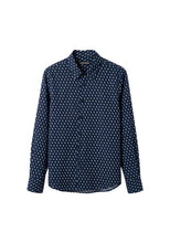 Load image into Gallery viewer, ANTONY MORATO Camicia Blu Regular Fit in Cotone Soft Touch con Microfantasia Bianca
