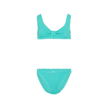 Carica l'immagine nel visualizzatore di Gallery, MC2 SAINT BARTH Costume Bikini 2 Pezzi Nixie in Tessuto Crinkle Verde Acqua - Junior &amp; Co.it