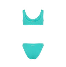 Carica l'immagine nel visualizzatore di Gallery, MC2 SAINT BARTH Costume Bikini 2 Pezzi Nixie in Tessuto Crinkle Verde Acqua - Junior &amp; Co.it