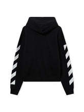 Load image into Gallery viewer, L/AB c/o OFF WHITE Felpa Nera Aperta con Cappuccio