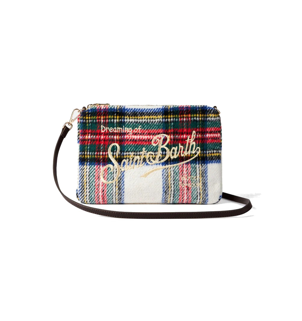 Mc2 Saint Barth Borsa Pochette Parisienne In Tartan Dimensioni 20 x 28 cm