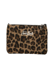 Mc2 Saint Barth Borsa a Spalla Parisienne Mini in Felt Misto Lana Leopardato Dimensioni: 22 x 16 cm